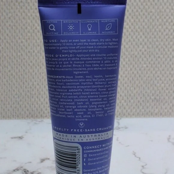 🔥HP🔥 Generation Australian Ultra Violet Clay Mask - Brightening 100g/3.97oz - Picture 2 of 4